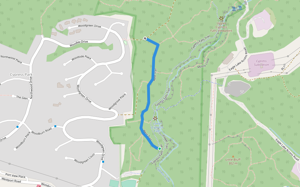 West Trail walking route map in West Vancouver