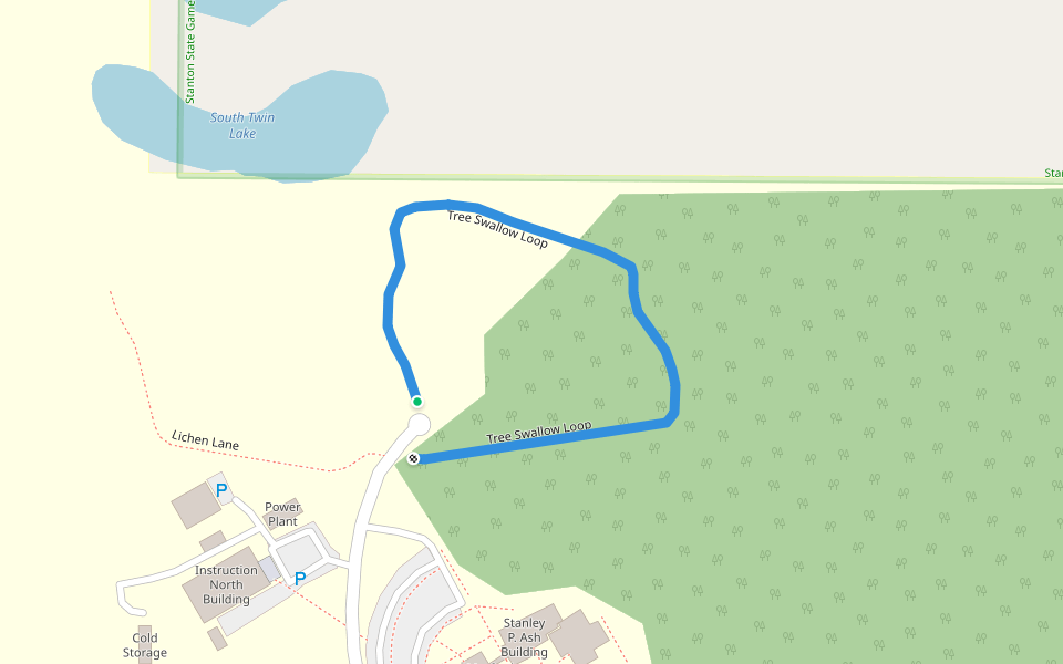 Tree Swallow Loop walking route map in Sidney