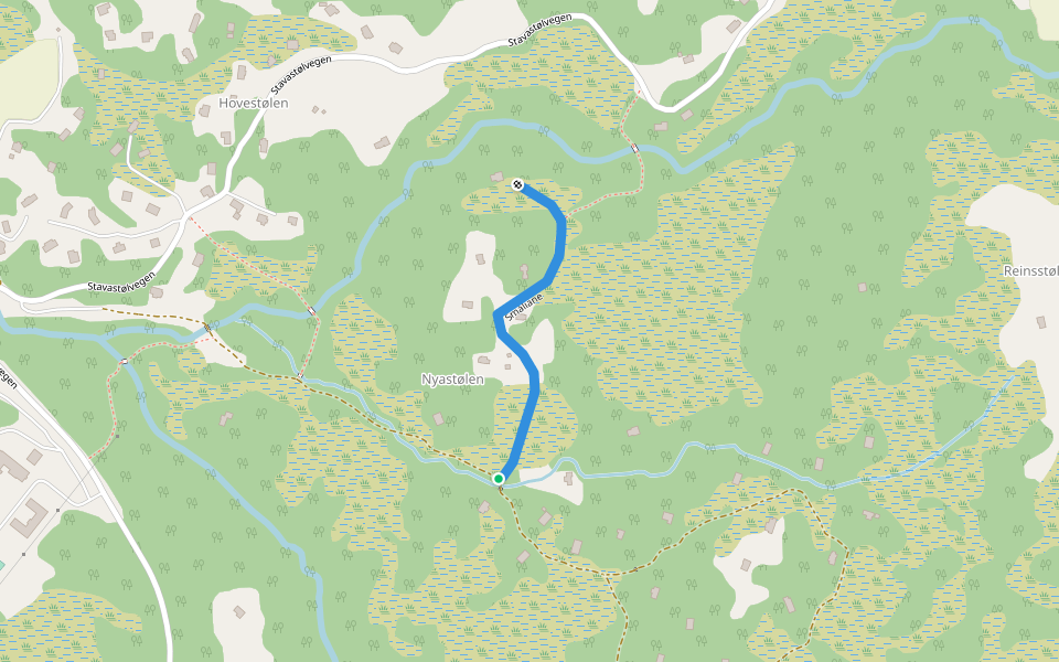 Småliane walking route map in Suldalsosen