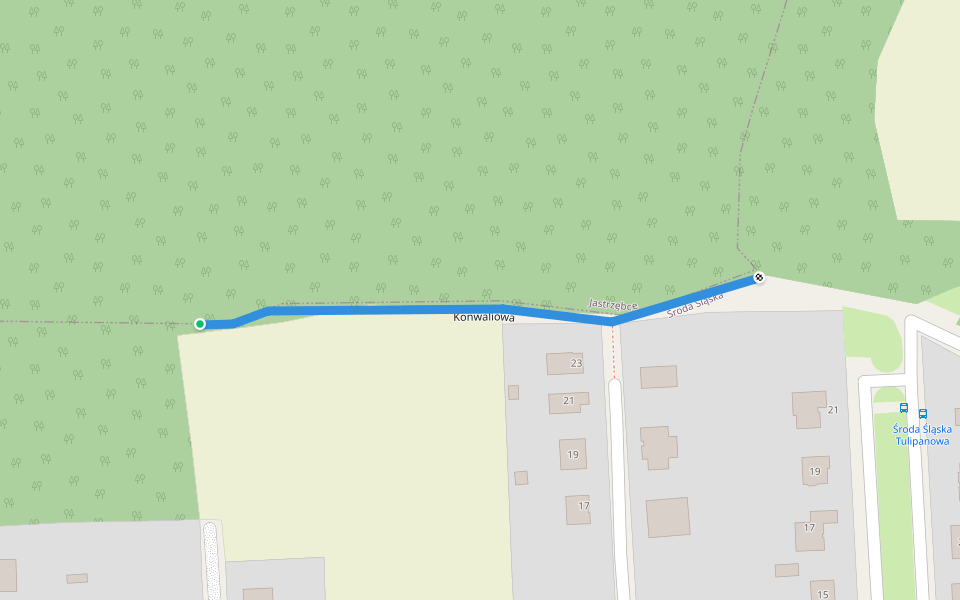 Konwaliowa walking route map in Środa Śląska