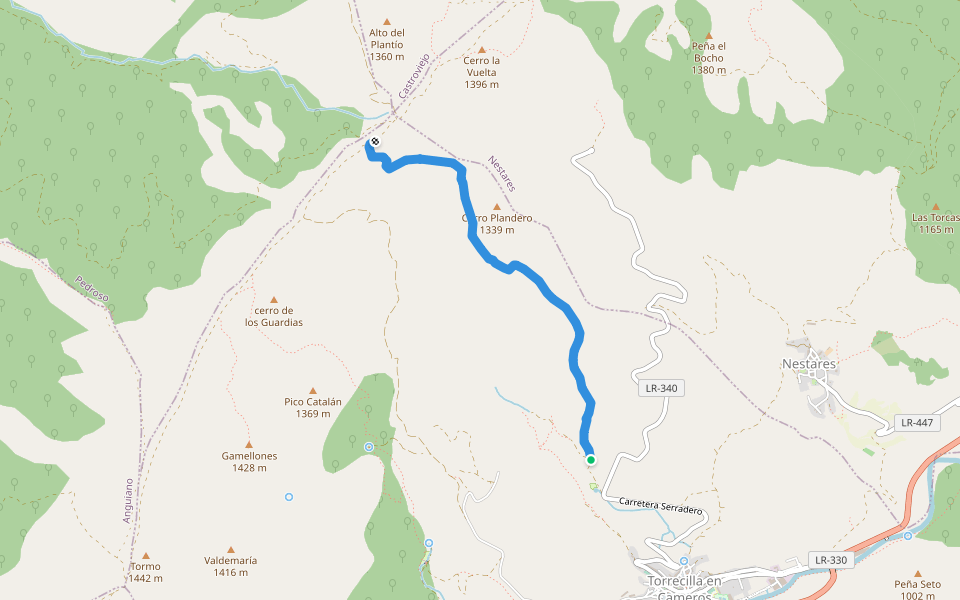Senda Cerro Plandero RBR walking route map in Almarza de Cameros
