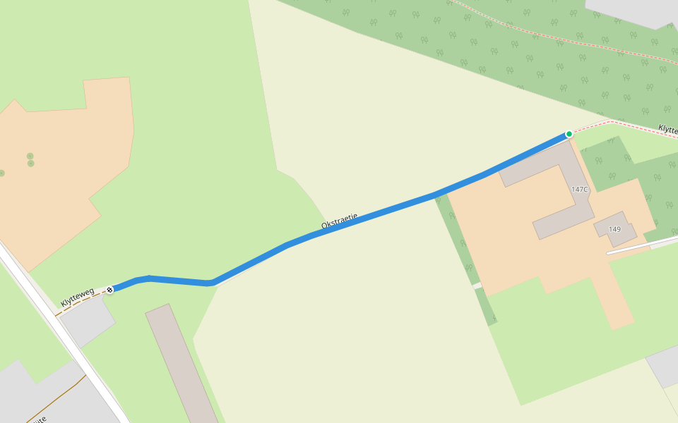 Okstraetje walking route map in Zwevegem