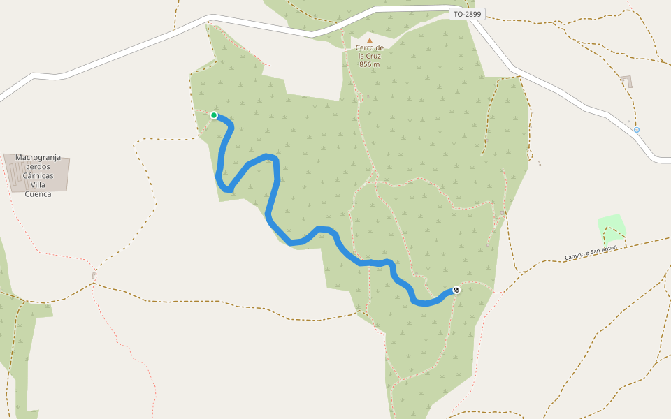 Senda del Mosquito walking route map in Los Hinojosos