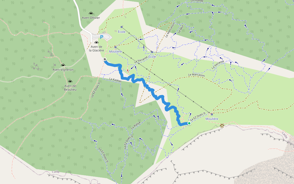La Hugh Pocahontas walking route map in Caille
