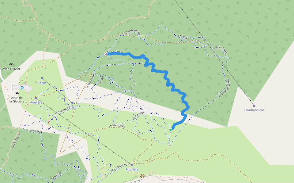 La Blonde walking route map in Caille