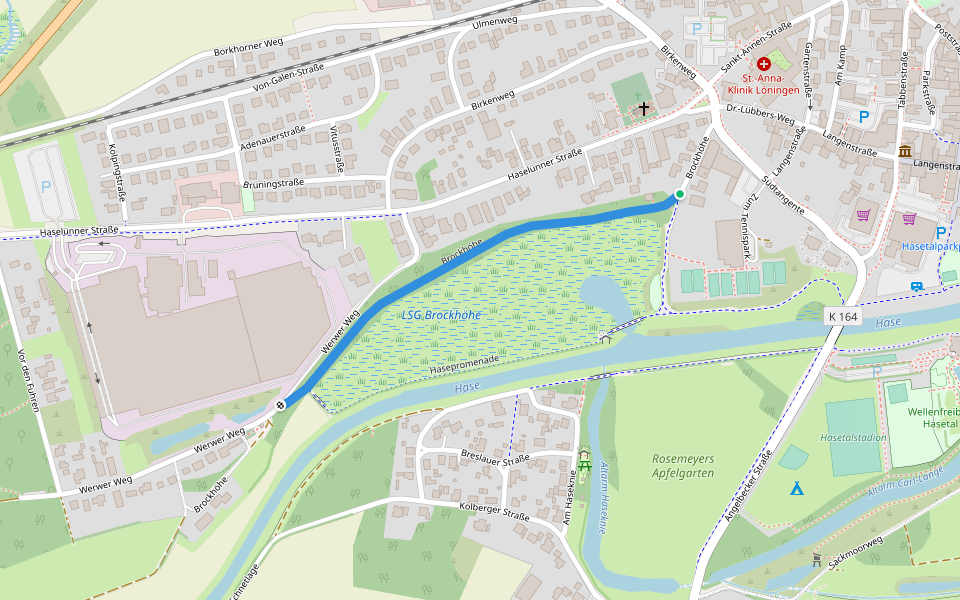 Brockhöhe walking route map in Löningen