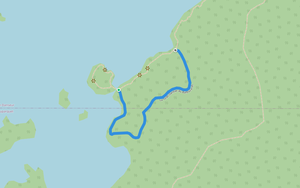 La forêt (Sentier du Balbuzard) walking route map in Rapide-Danseur