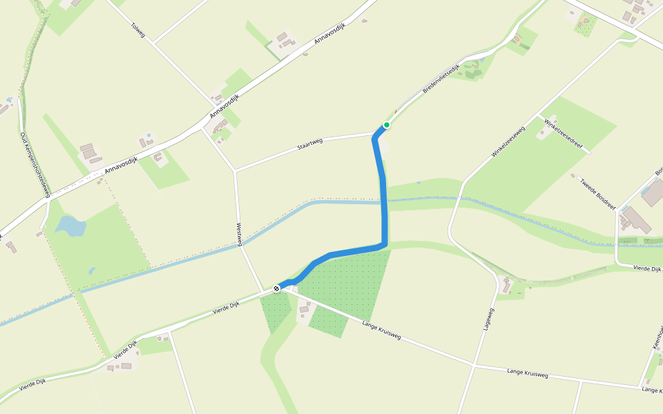 Vierde Dijk walking route map in Sint-Annaland