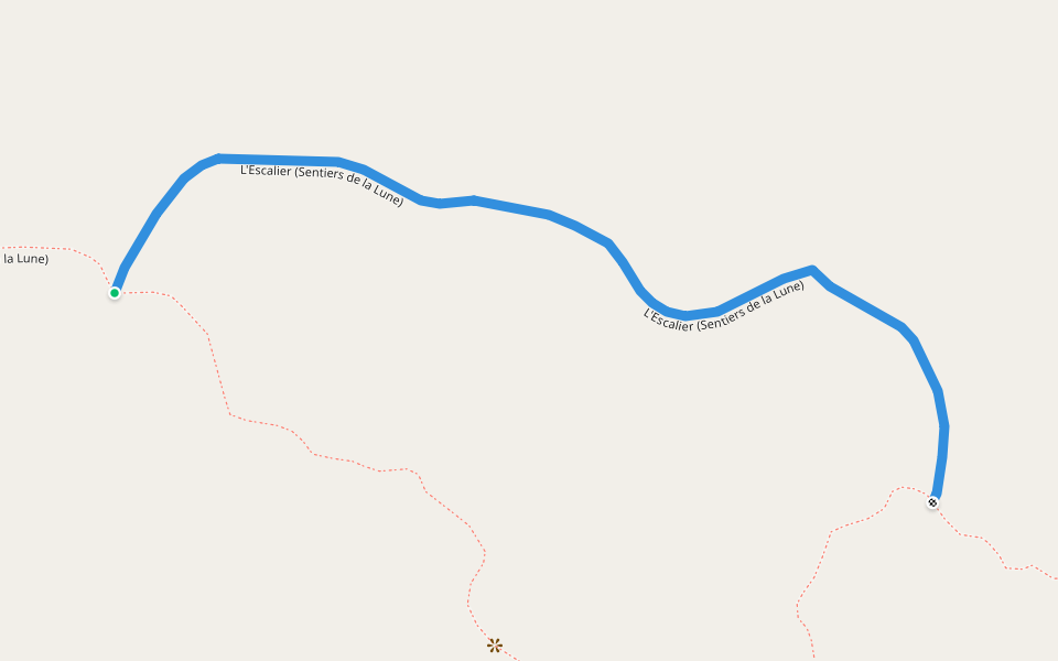 L'Escalier (Sentiers de la Lune) walking route map in Rapide-Danseur