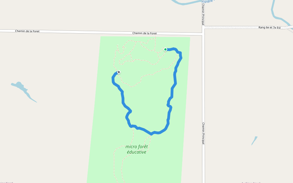 La Pessière (Micro-forêt) walking route map in Authier-Nord