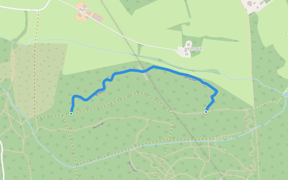 Berguven walking route map in Veberöd