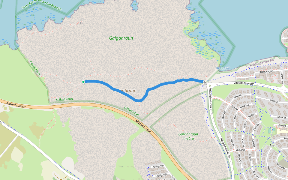 Fógetagata (syðri) walking route map in Garðabær