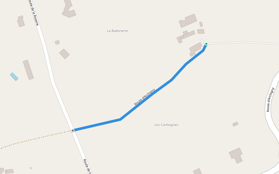 Route d'Archigny walking route map in Bellefonds