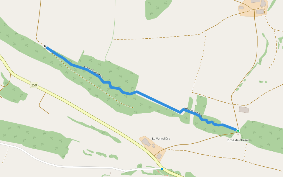 Crete Bourrignon walking route map in Bourrignon