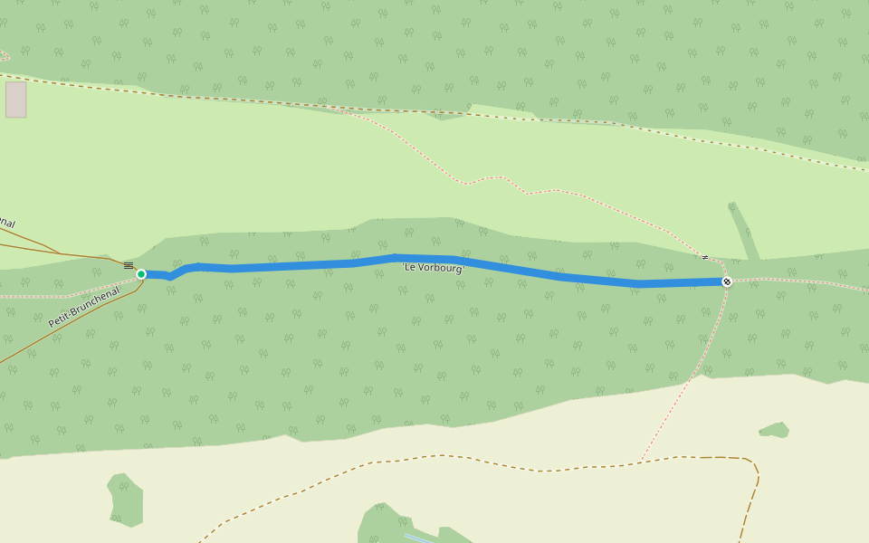 'Le Vorbourg' walking route map in Delémont