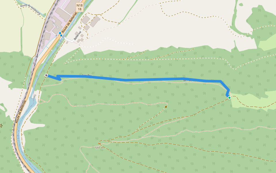 Beri Beri walking route map in Courroux