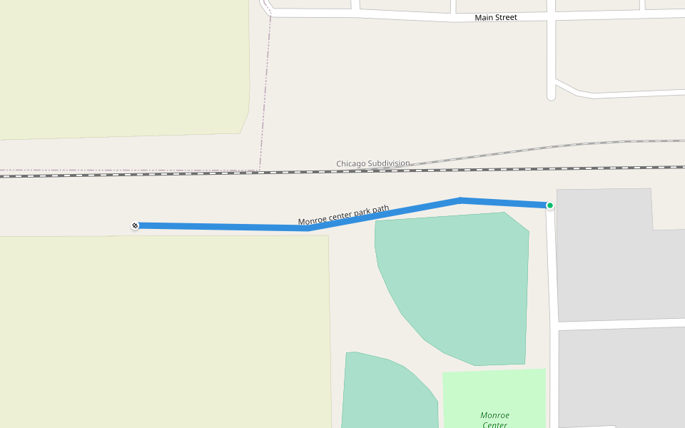 Monroe center park path walking route map in Monroe Center