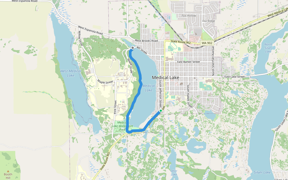 Medical Lake Trail walking route map in Medical Lake