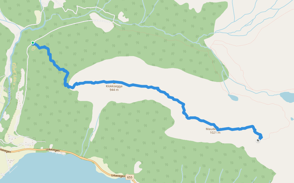 Urkeeggi walking route map in Urke