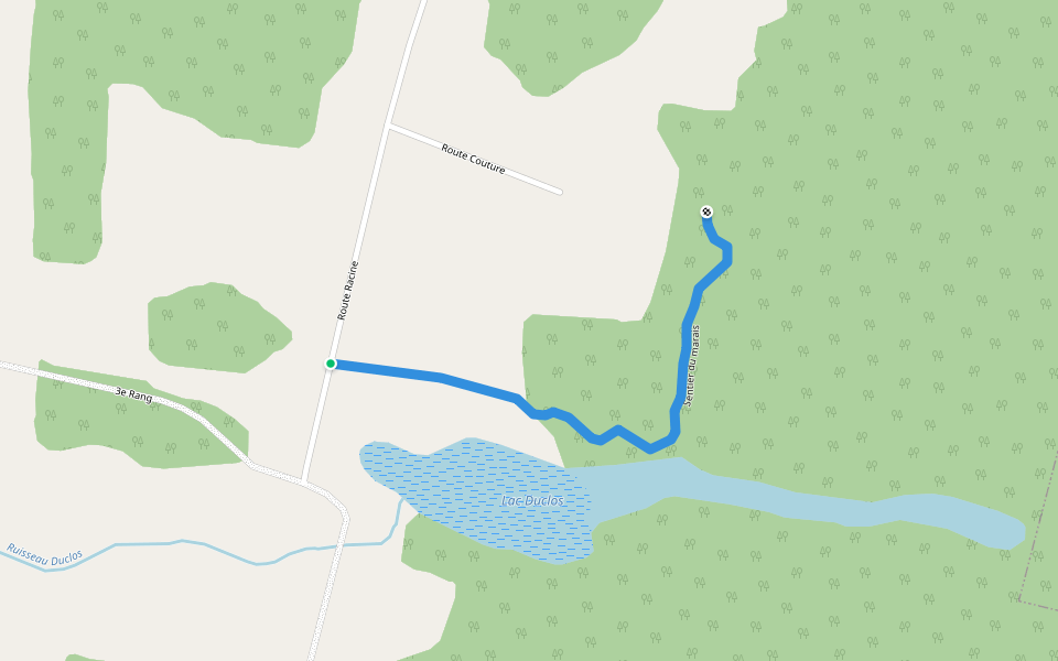 Sentier du marais walking route map in Saint-Charles-de-Bourget
