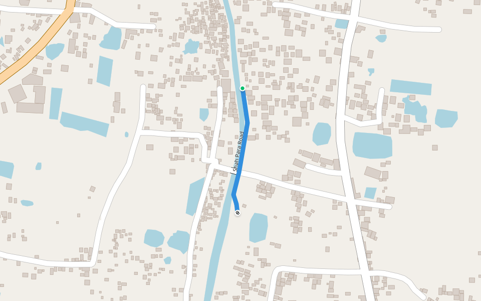 Shah Para Road walking route map in Satkhira