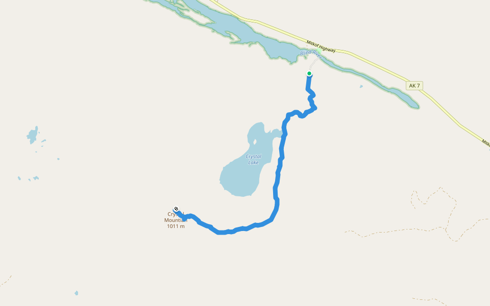 Crystal Mountain Trail walking route map in Petersburg