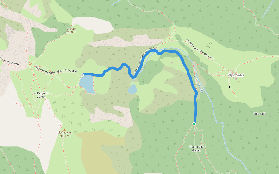 Comologno - Laghetto dei Salei walking route map in Onsernone