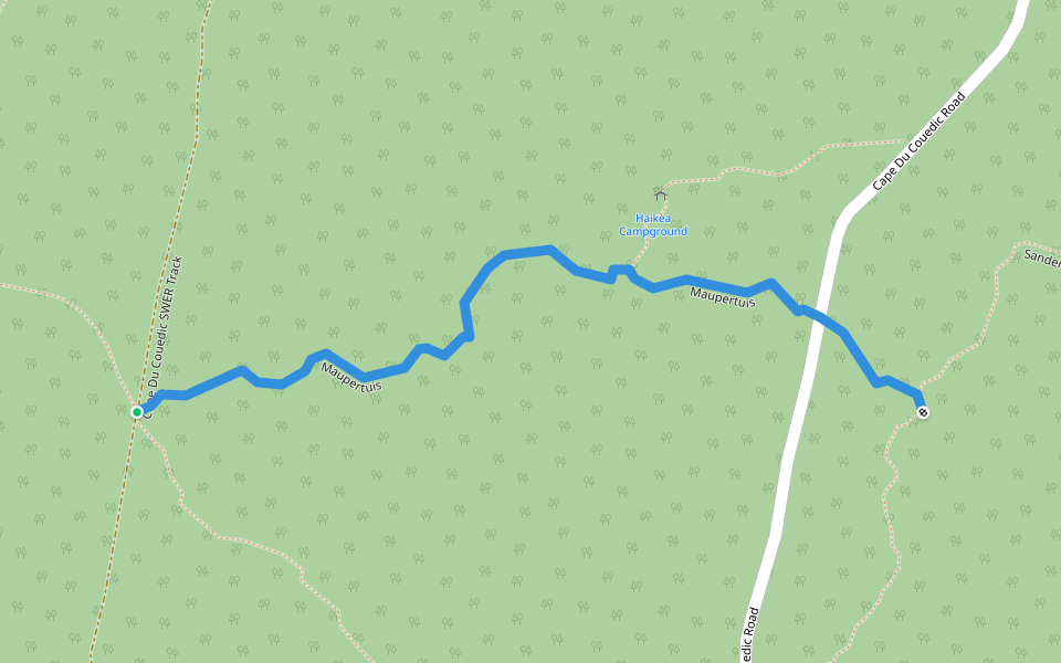 Maupertuis walking route map in Flinders Chase