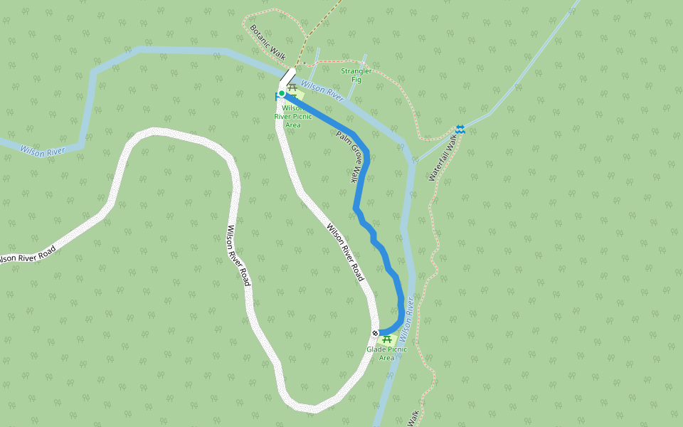 Palm Grove Walk walking route map in Banda Banda