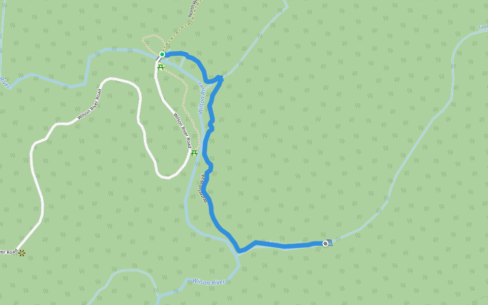 Waterfall Walk walking route map in Banda Banda