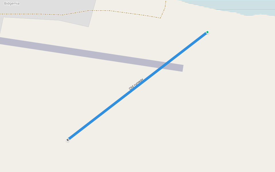 Old runway walking route map in Gascoyne River