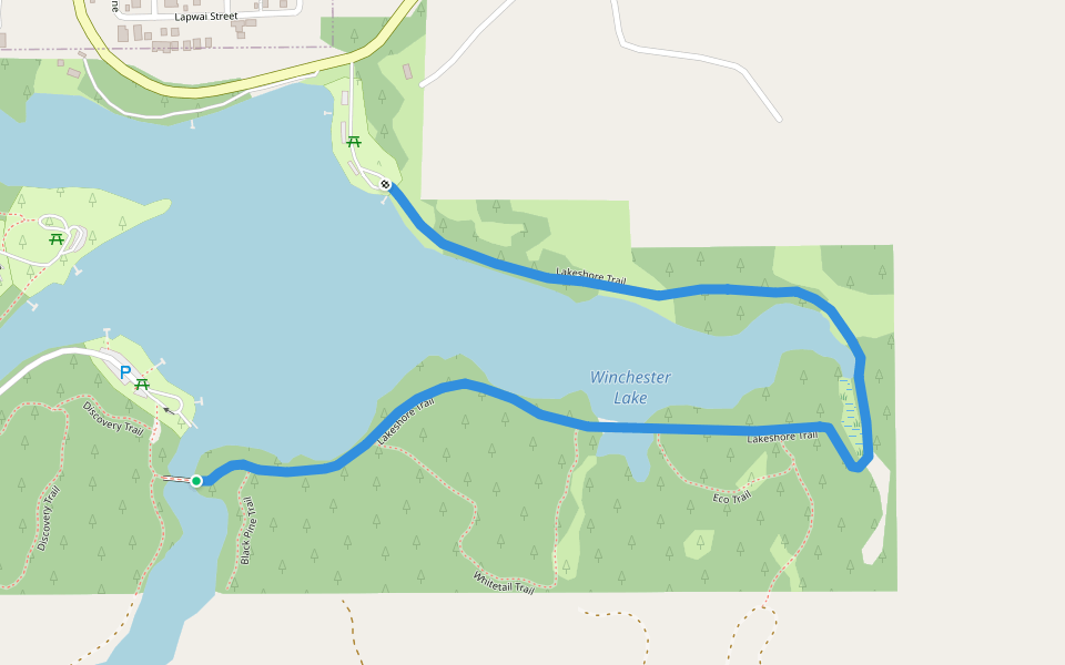 Lakeshore Trail walking route map in Winchester