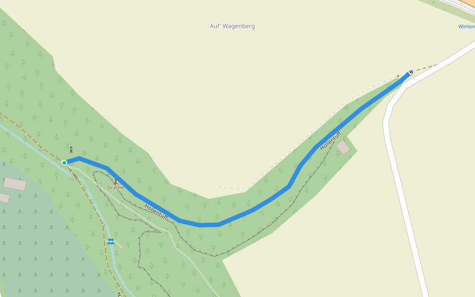 Höllentuff walking route map in Königswinter