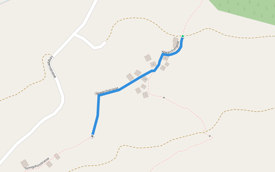 Niwärchstrasse walking route map in Ausserberg