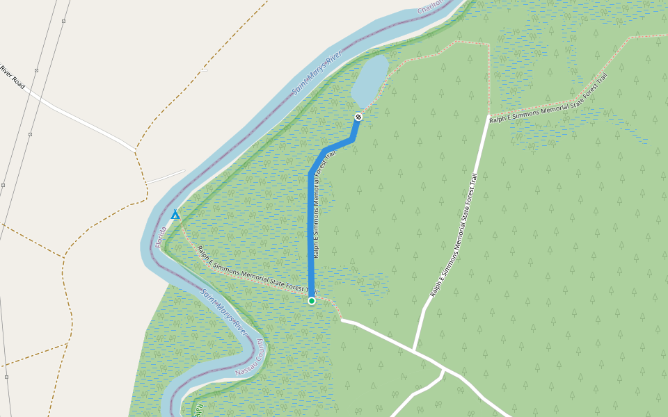 Ralph E Simmons Memorial Forest Trail walking route map in Hilliard