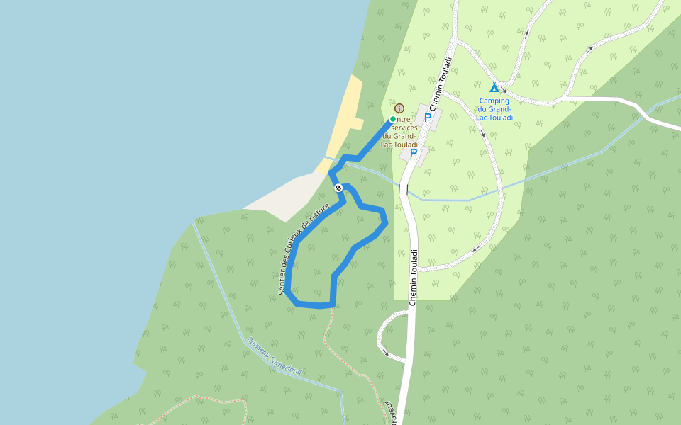 Sentier des Curieux de nature walking route map in Lots-Renversés