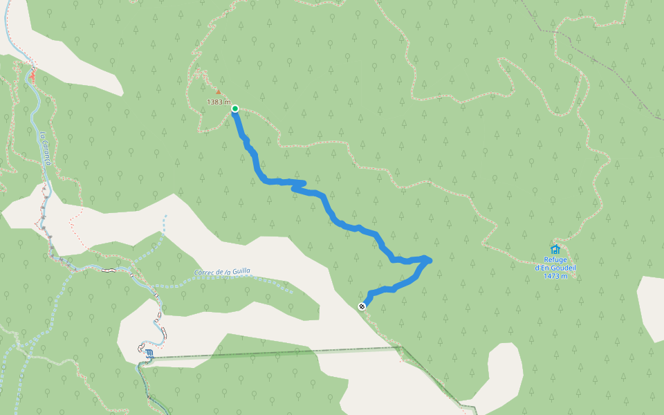 Sentier dels Meners walking route map in Nyer