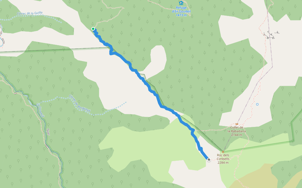Crête du Prat de Dalt walking route map in Thuès-Entre-Valls