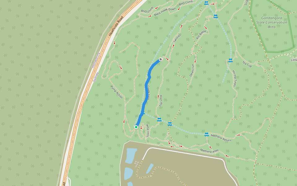Creek dash walking route map in Lucas Heights