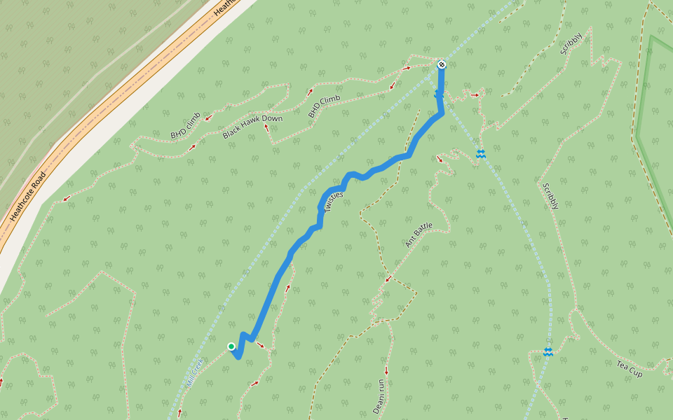Twisties walking route map in Lucas Heights