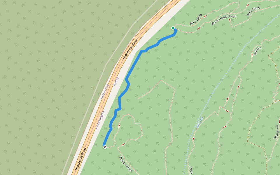 Yellow Top Mellow Alley walking route map in Lucas Heights