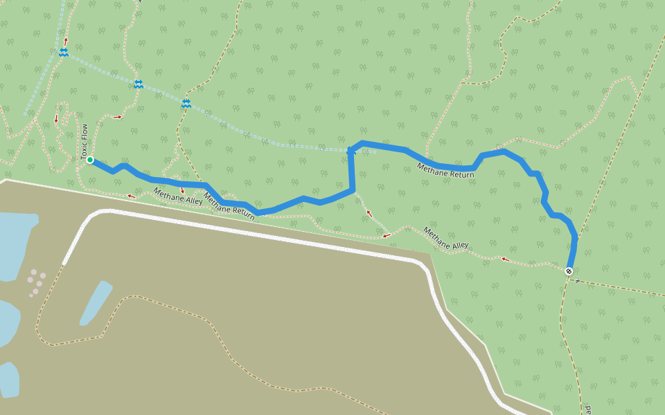 Methane Return walking route map in Lucas Heights