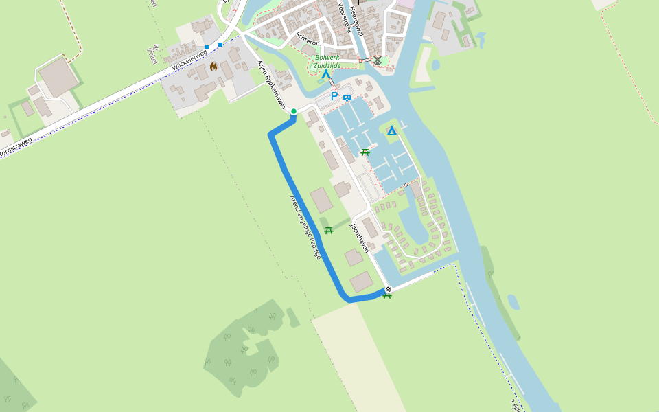 Arend en Jeltsje Paadsje walking route map in Sloten