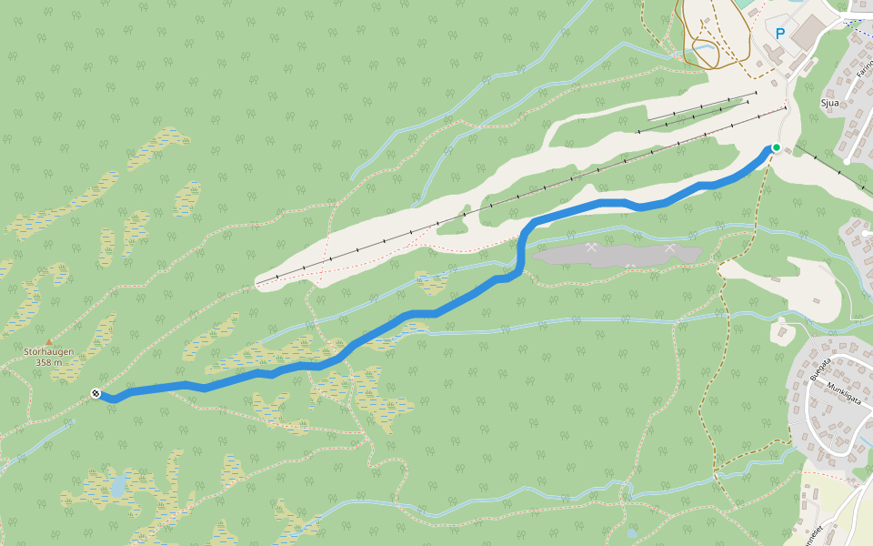 Gammelstien walking route map in Båsmoen