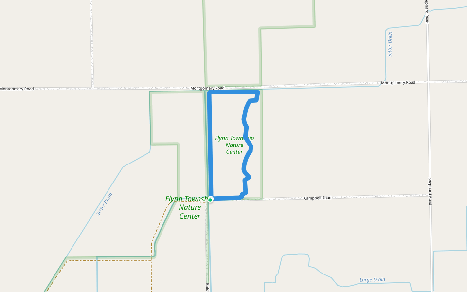 Trail E walking route map in Brown City