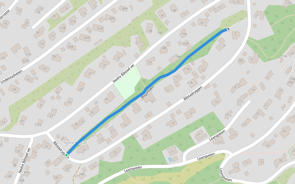 Bispestien walking route map in Asker