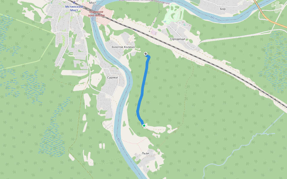 "Пионерская тропа" walking route map in L'zi