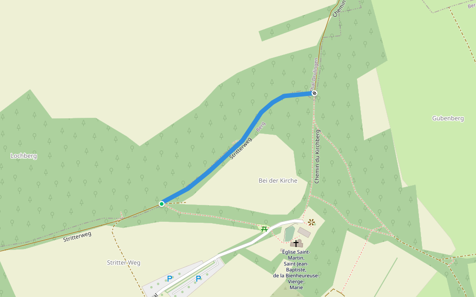 Stritterweg walking route map in Berg