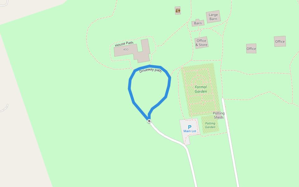 Driveway path walking route map in Katonah