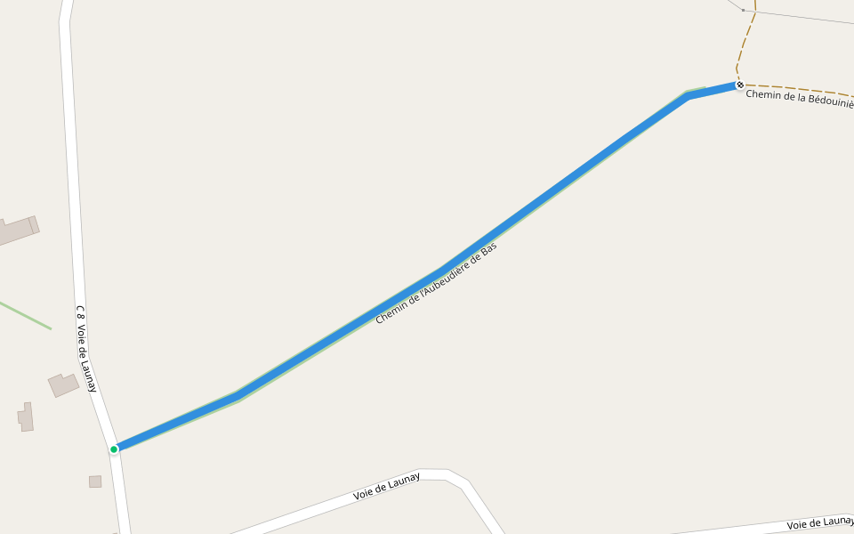 Chemin de l’Aubeudière de Bas walking route map in Brécey